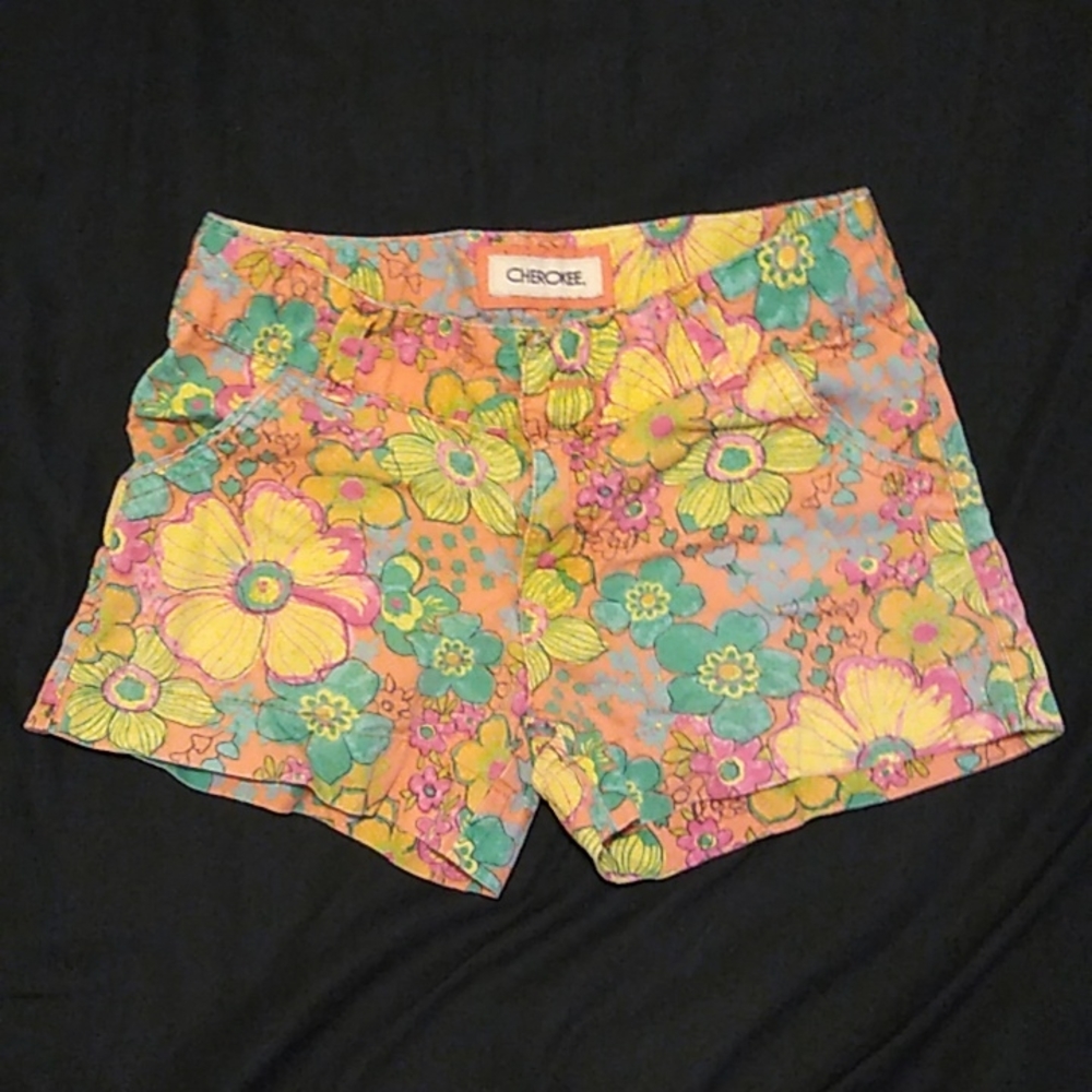 Cherokee size 7-8 floral multicolor shorts